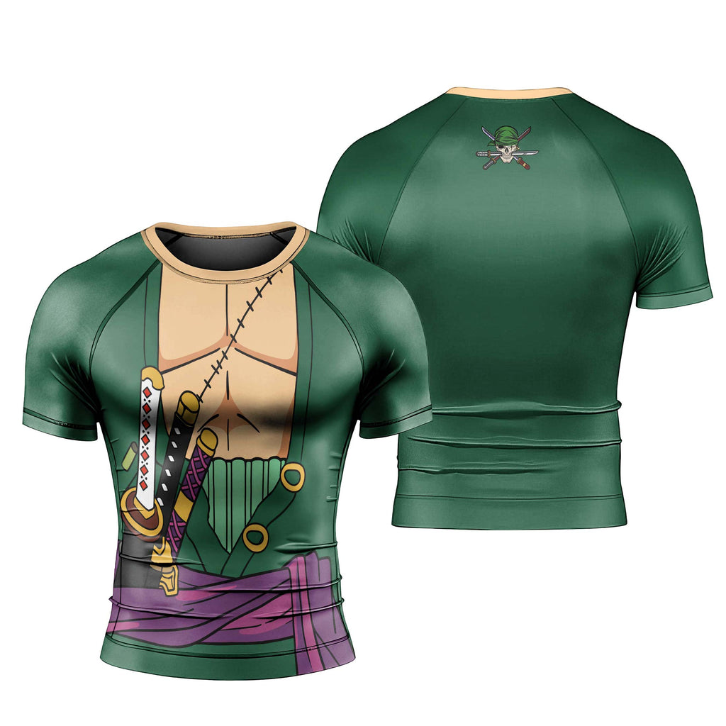 One Piece Zoro Timeskip Men's Short Sleeve Rash Guard