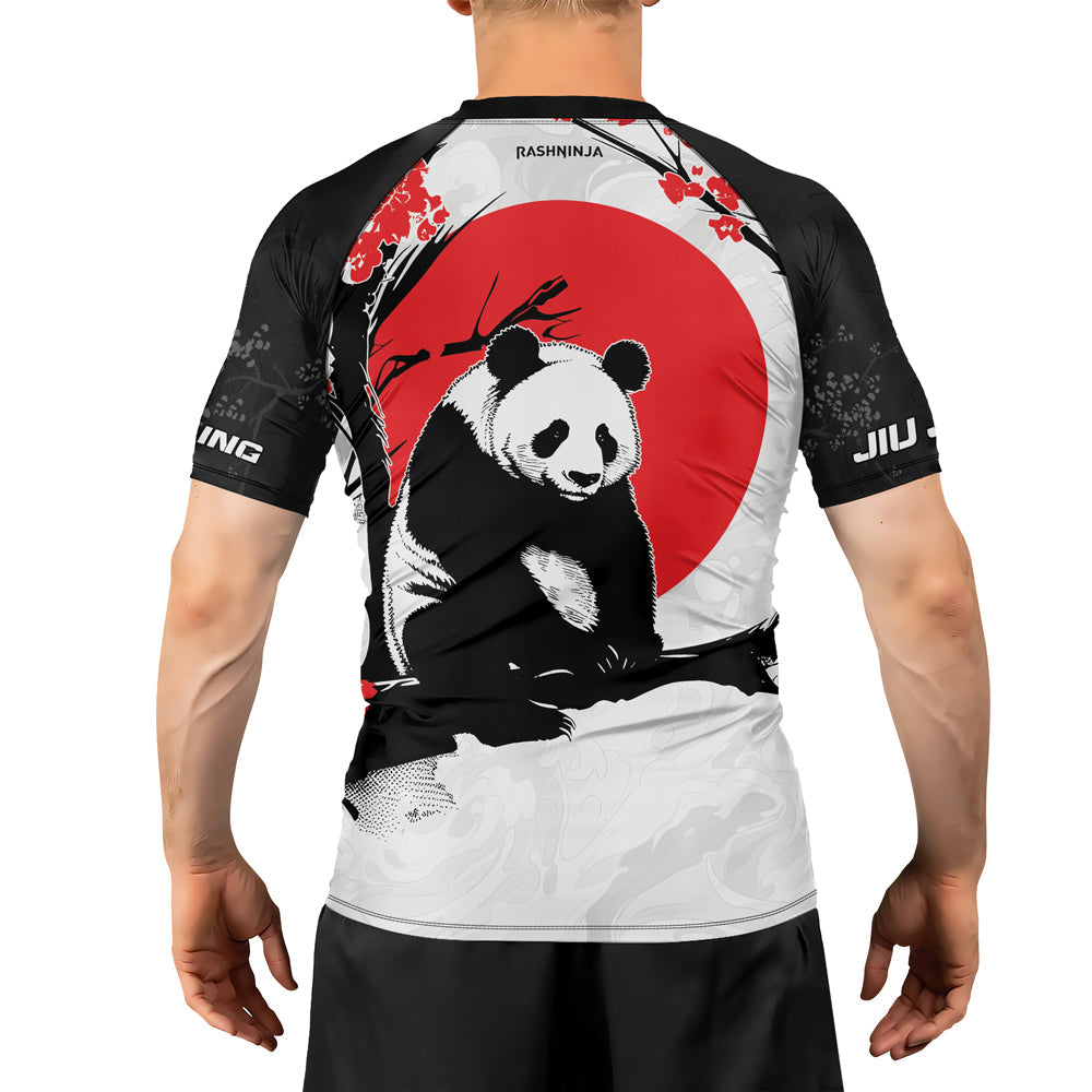 Rashninja Panda Bamboo Haven Men's Short Sleeve Rash Guard