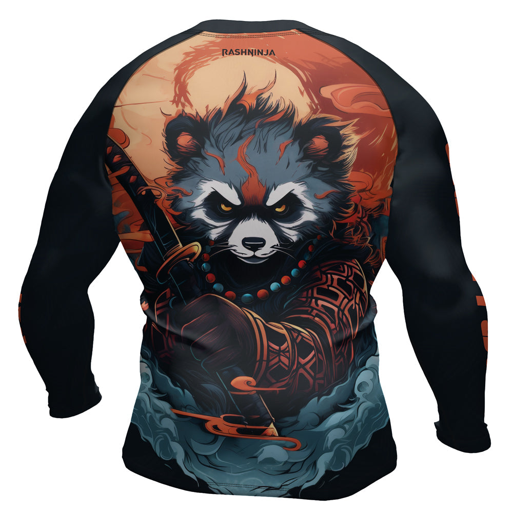 Rashninja Panda Samurai Honor Men's Long Sleeve Rash Guard