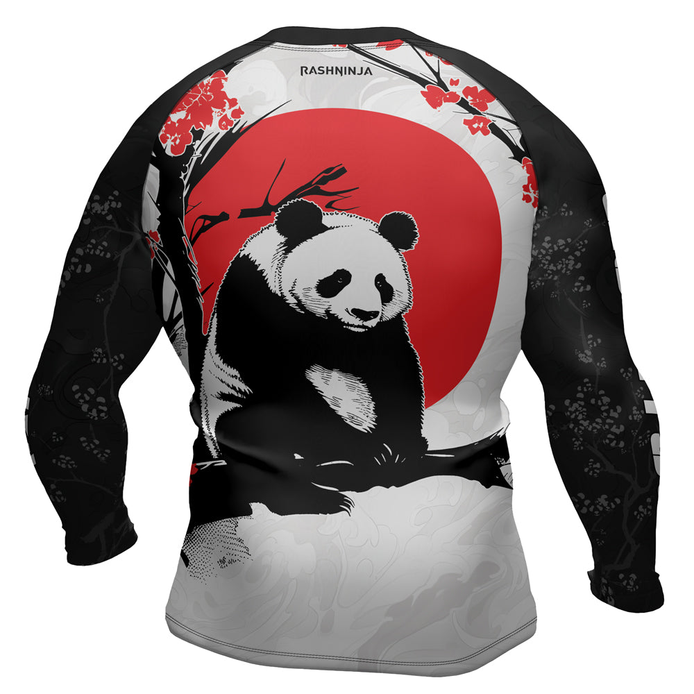 Rashninja Panda Bamboo Haven Men's  Long Sleeve Rash Guard