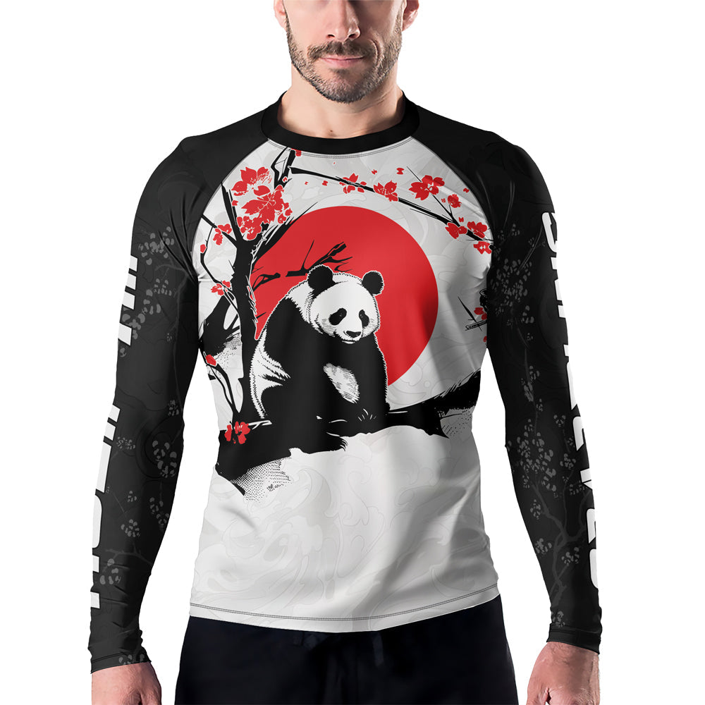 Rashninja Panda Bamboo Haven Men's  Long Sleeve Rash Guard