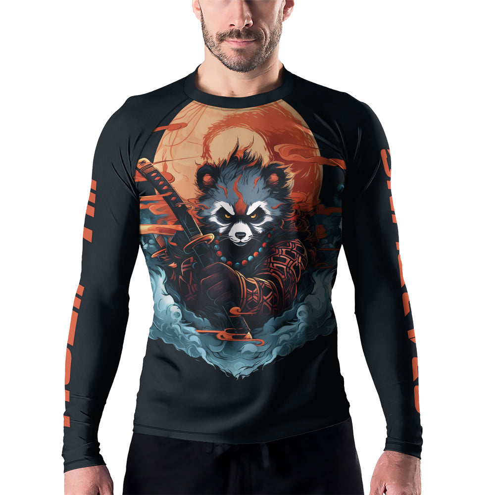 Rashninja Panda Samurai Honor Men's Long Sleeve Rash Guard
