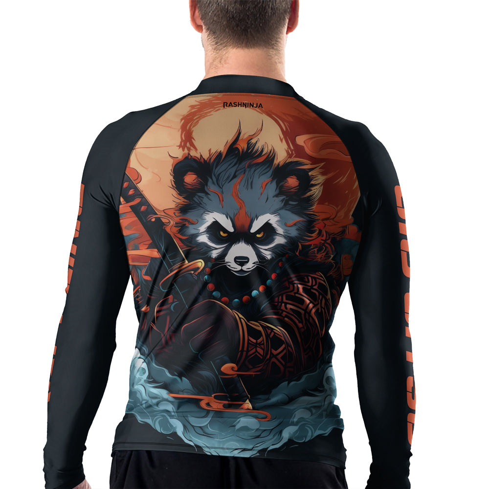 Rashninja Panda Samurai Honor Men's Long Sleeve Rash Guard