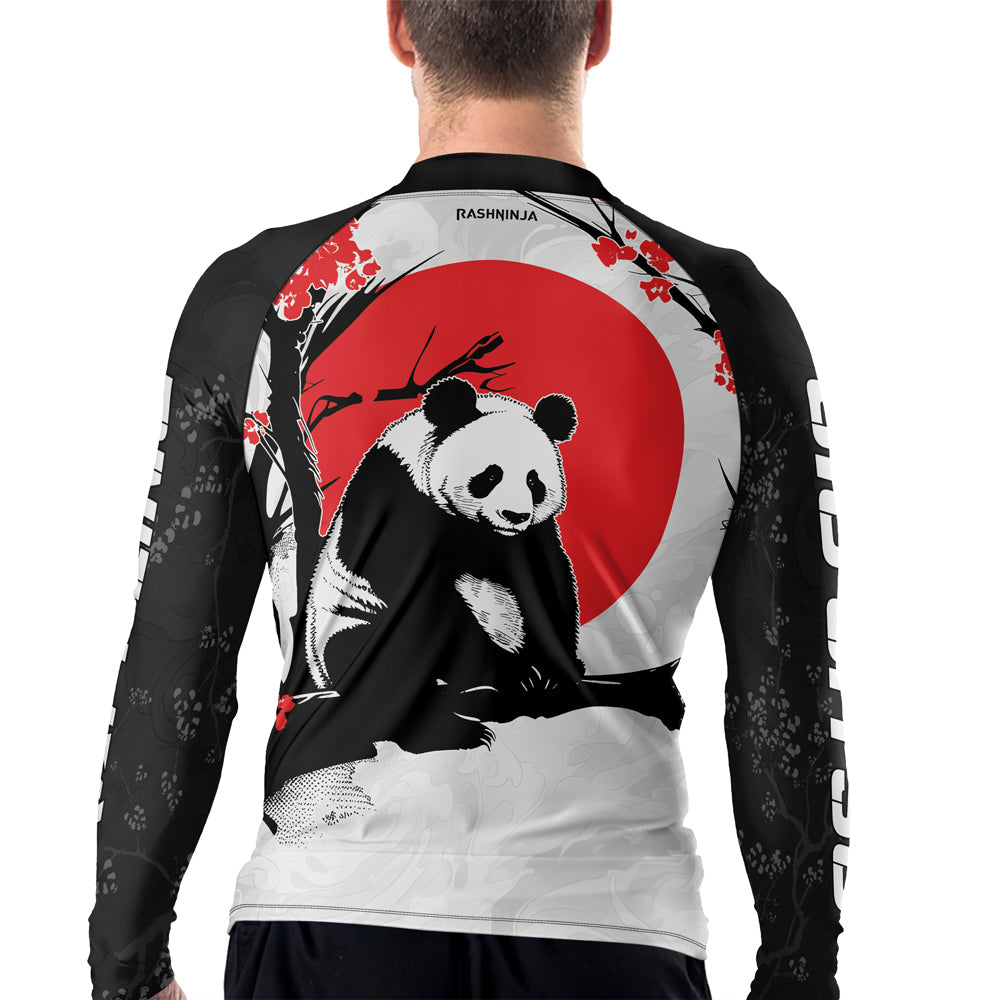 Rashninja Panda Bamboo Haven Men's  Long Sleeve Rash Guard