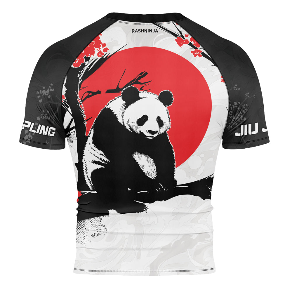 Rashninja Panda Bamboo Haven Men's Short Sleeve Rash Guard