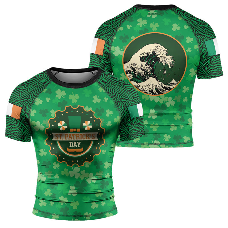 Rashninja St. Patrick's Day Men's Short Sleeve Rash Guard