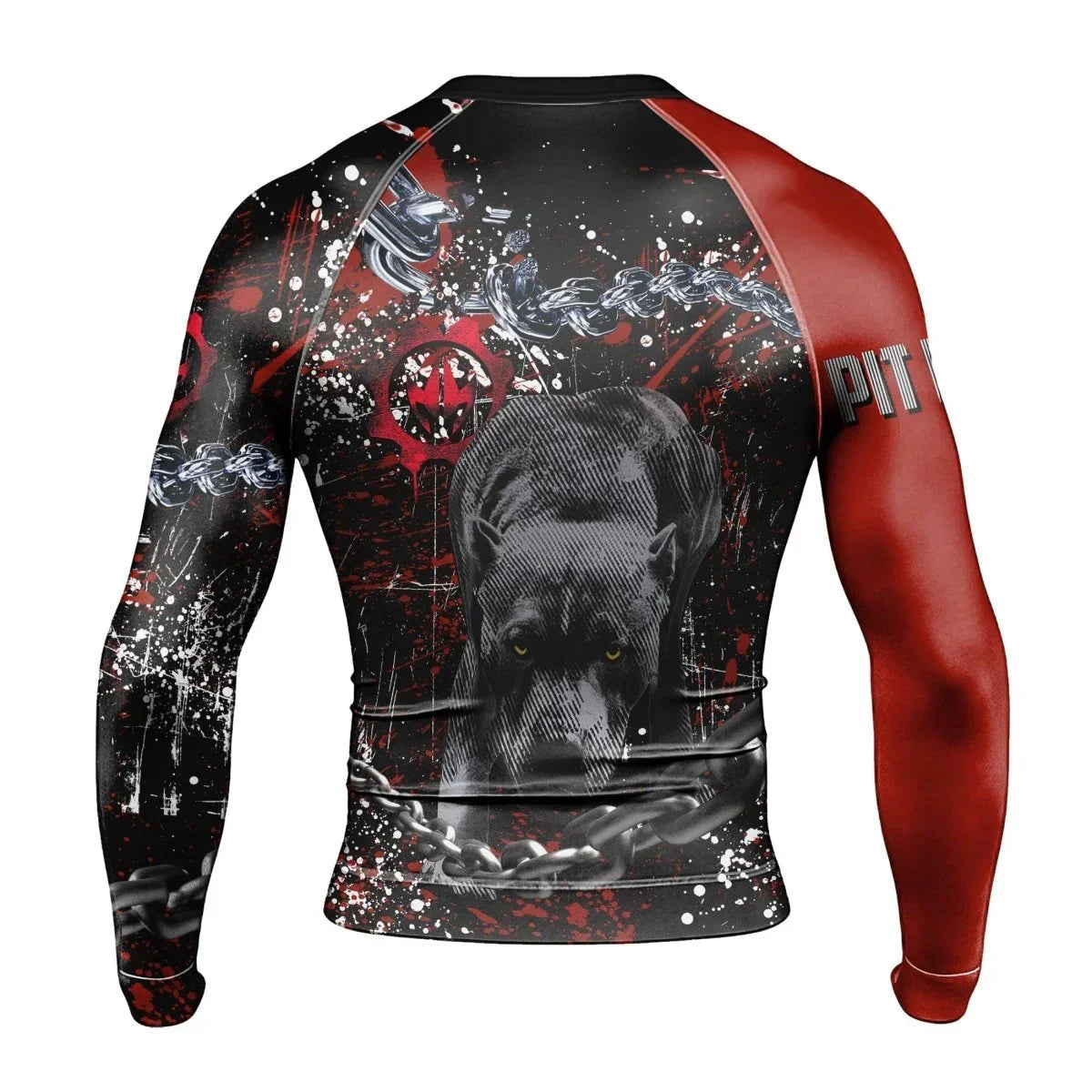 Pitbull Fighting Spirit Men's Long Sleeve Rash Guard