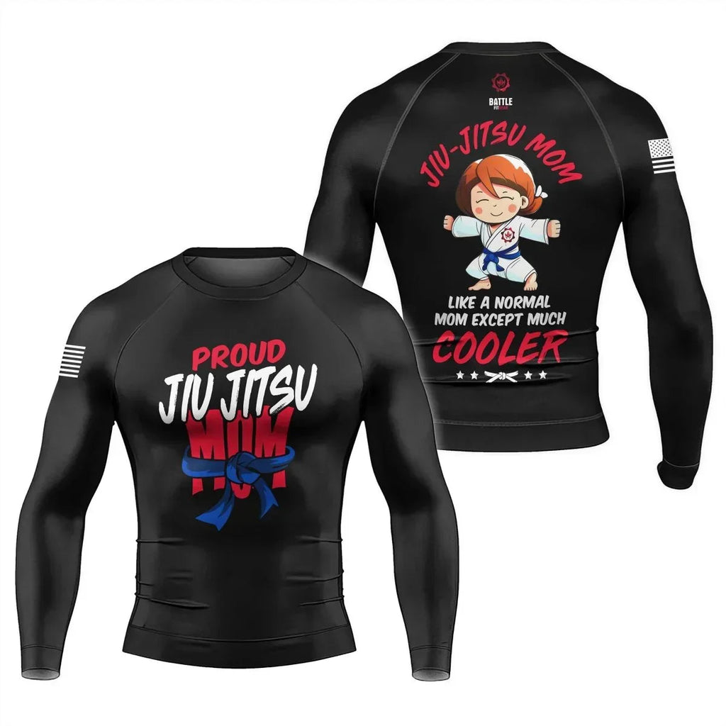 Proud Jiu-Jitsu Mom Men's Long Sleeve Rash Guard