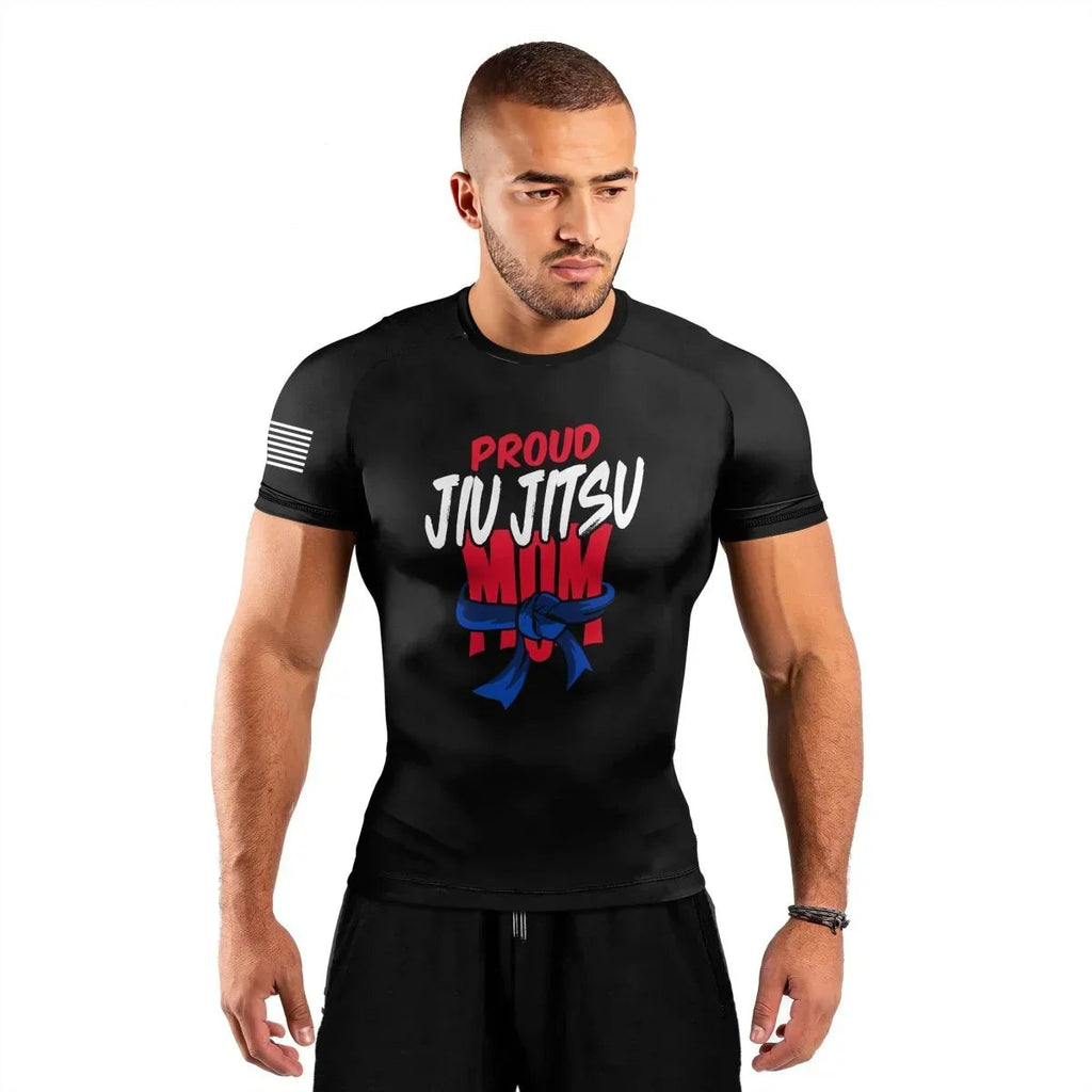 Proud Jiu-Jitsu Mom Men's Short Sleeve Rash Guard