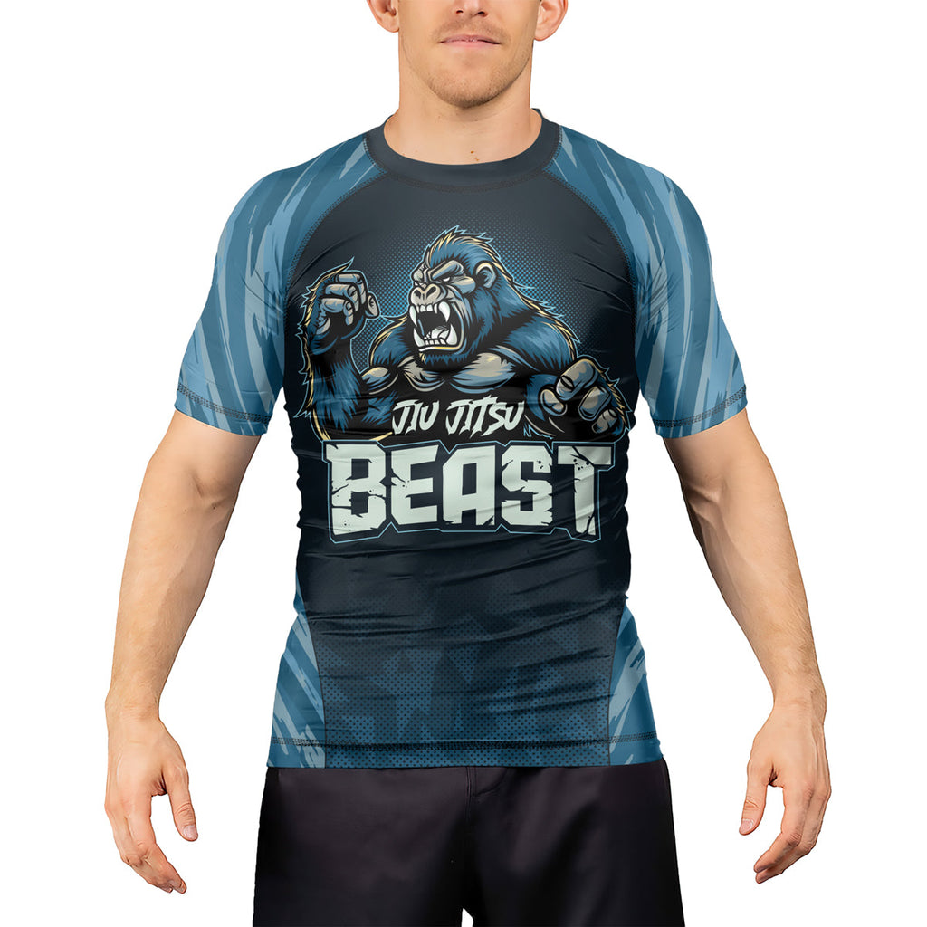 Rashninja Gorilla Blue Titan Men's  Short Sleeve Rash Guard
