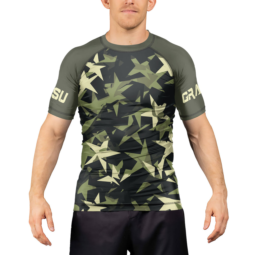Rashninja Camouflage Star Mirage Men's Short Sleeve Rash Guard