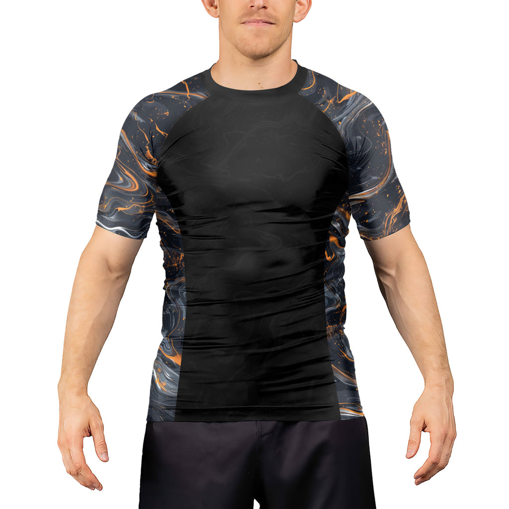 Rashninja Cyber Storm Marble Men's Short Sleeve Rash Guard