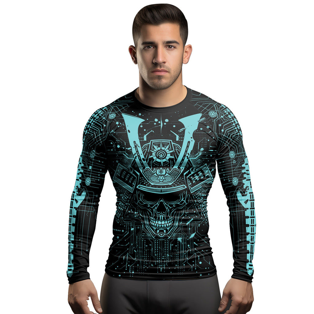 Rashninja Cyber Neon Matrix Men's Long Sleeve Rash Guard