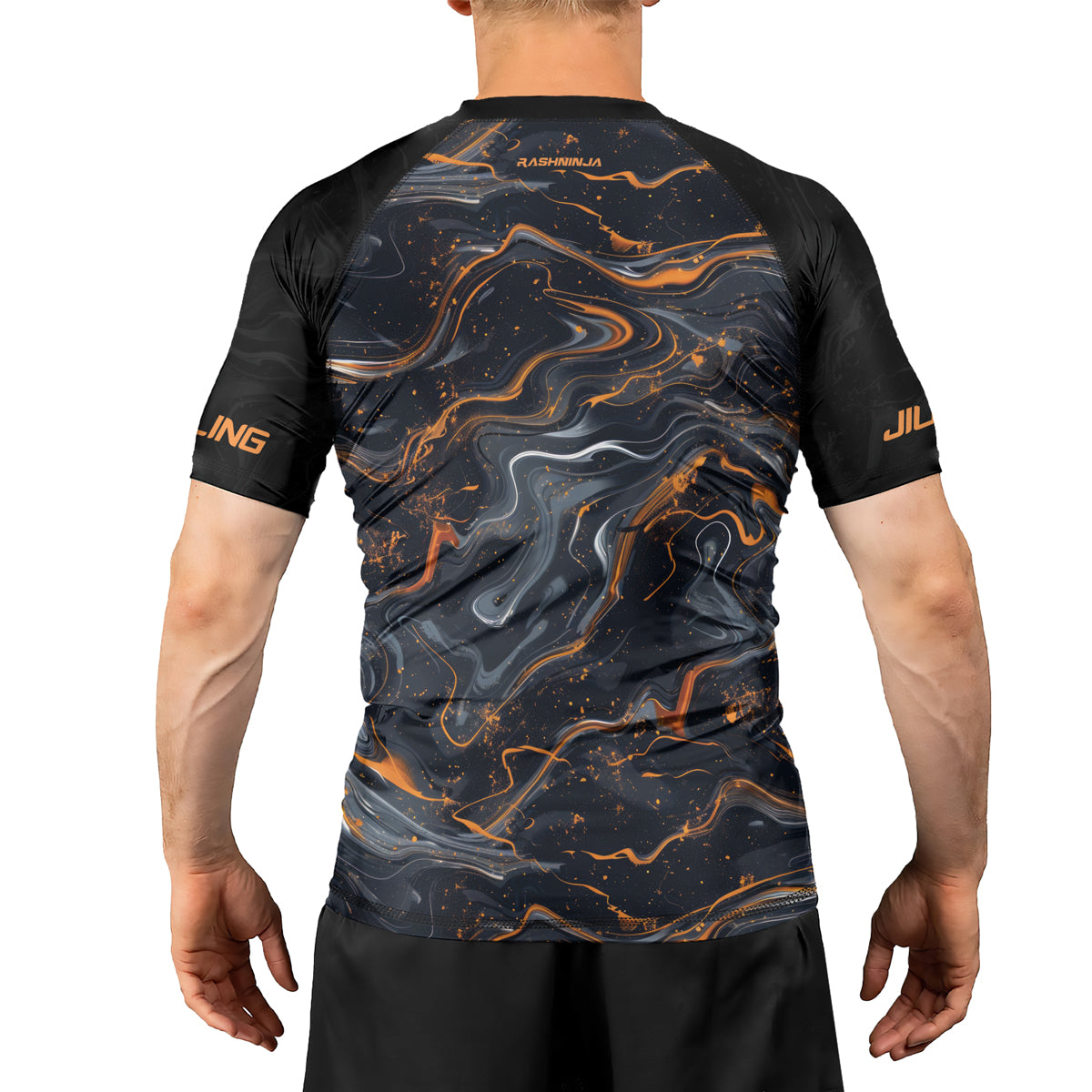 Rashninja Cyber Storm Marble Men's Short Sleeve Rash Guard