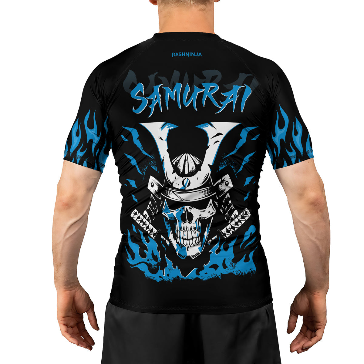 Rashninja Samurai Skull Blaze Men's Short Sleeve Rash Guard