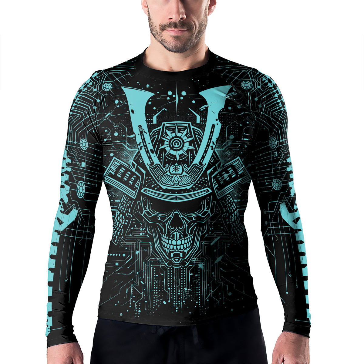 Rashninja Cyber Neon Matrix Men's Long Sleeve Rash Guard