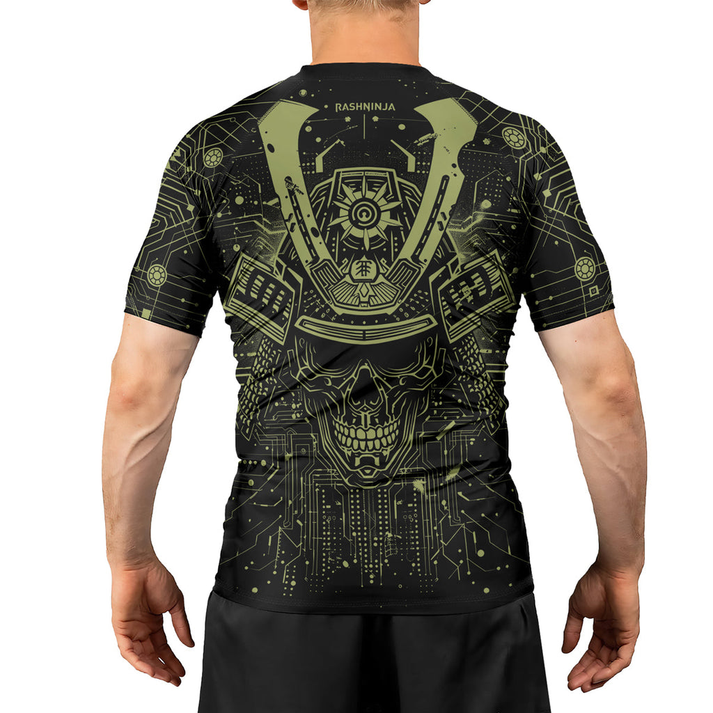 Rashninja Cyber Neon Matrix Men's Short Sleeve Rash Guard