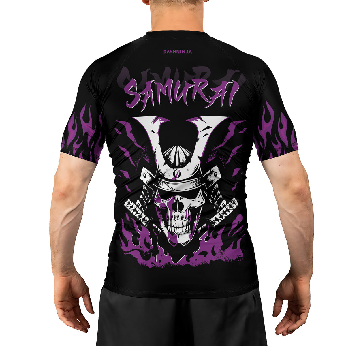 Rashninja Samurai Skull Blaze Men's Short Sleeve Rash Guard
