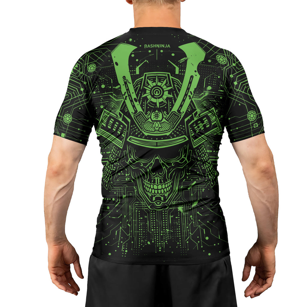 Rashninja Cyber Neon Matrix Men's Short Sleeve Rash Guard