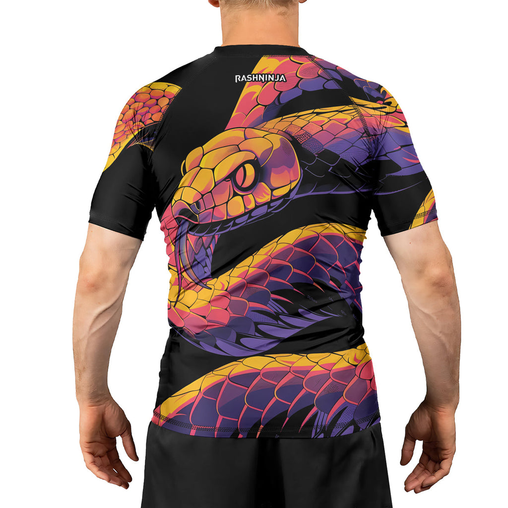 Rashninja Snake Fire Coil Men's Short Sleeve Rash Guard