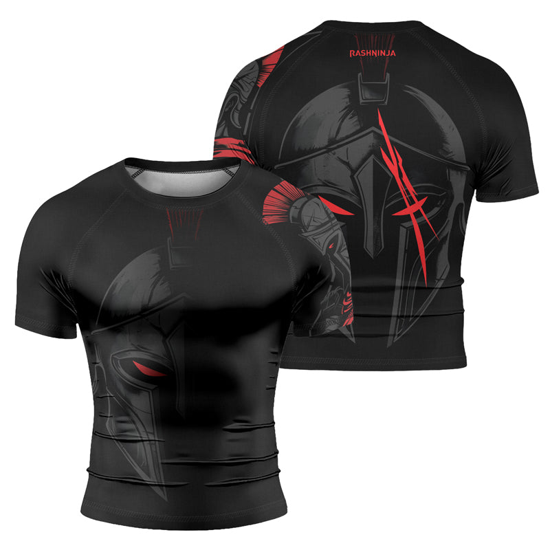 Rashninja Red Tide Pattern Men's Short Sleeve Rash Guard