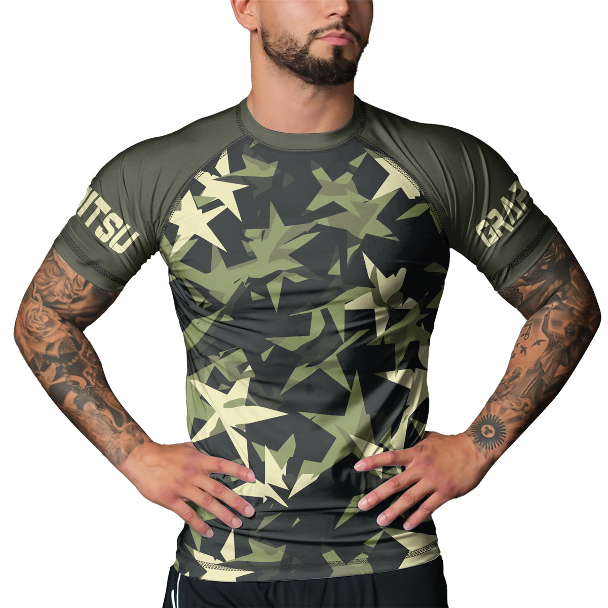 Rashninja Camouflage Star Mirage Men's Short Sleeve Rash Guard