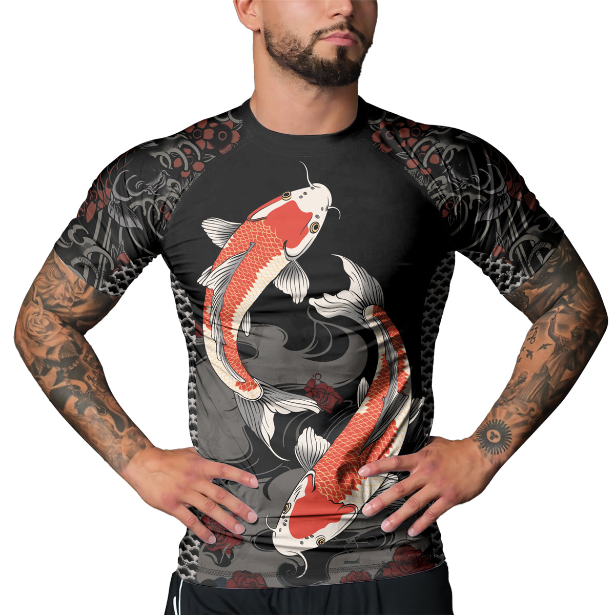 Rashninja Samurai Koi Legacy Men's Short Sleeve Rash Guard