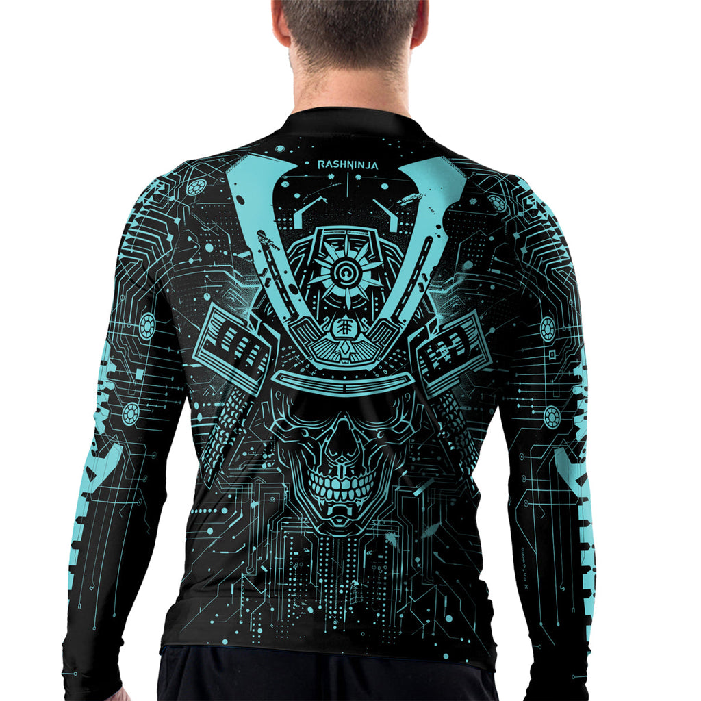 Rashninja Cyber Neon Matrix Men's Long Sleeve Rash Guard