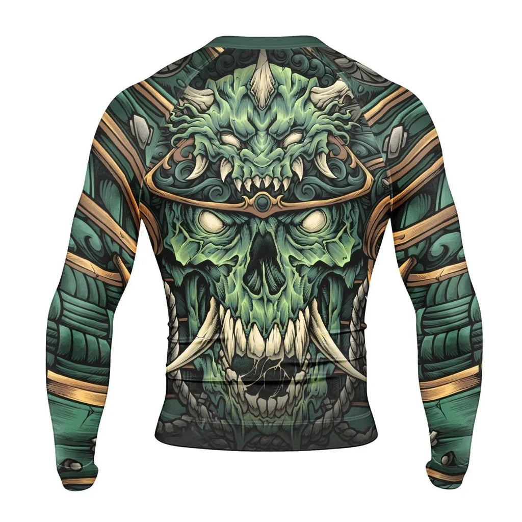Evil Japanese Samurai Long Sleeve Rash Guard