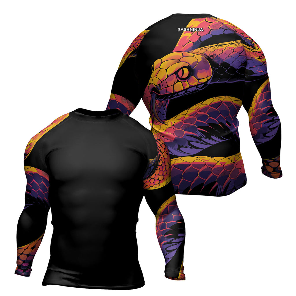 Rashninja Snake Fire Coil Men's Long Sleeve Rash Guard