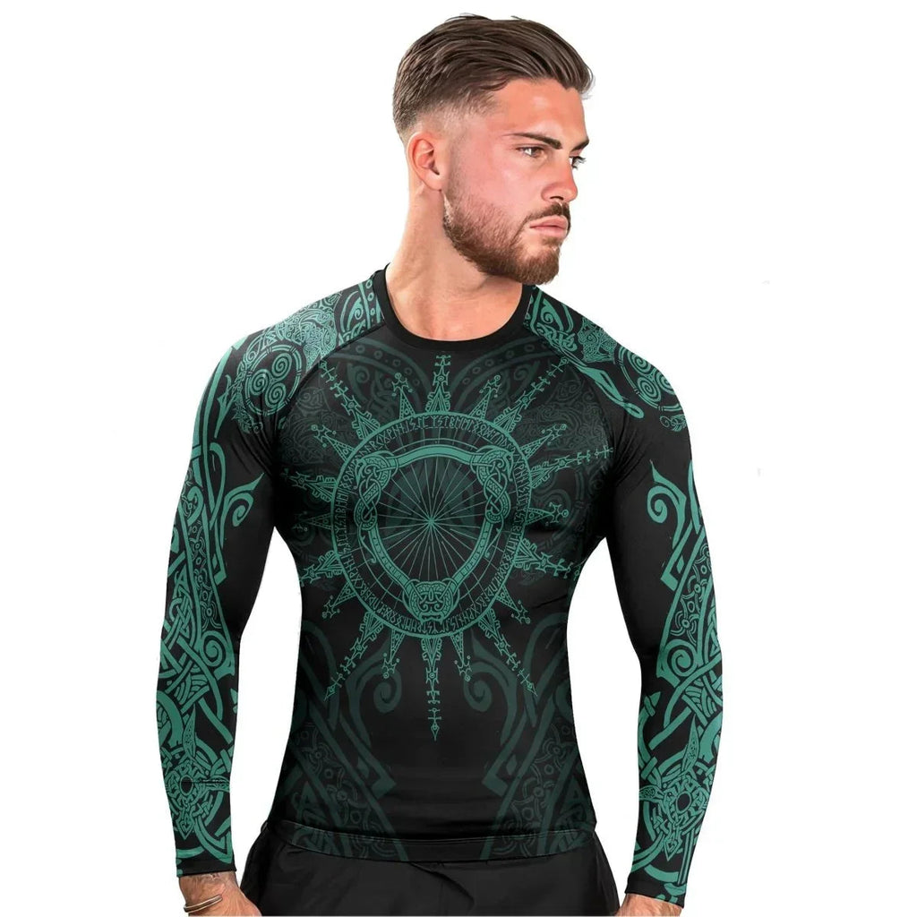 Viking Rune Celtic Men's Long Sleeve Rash Guard