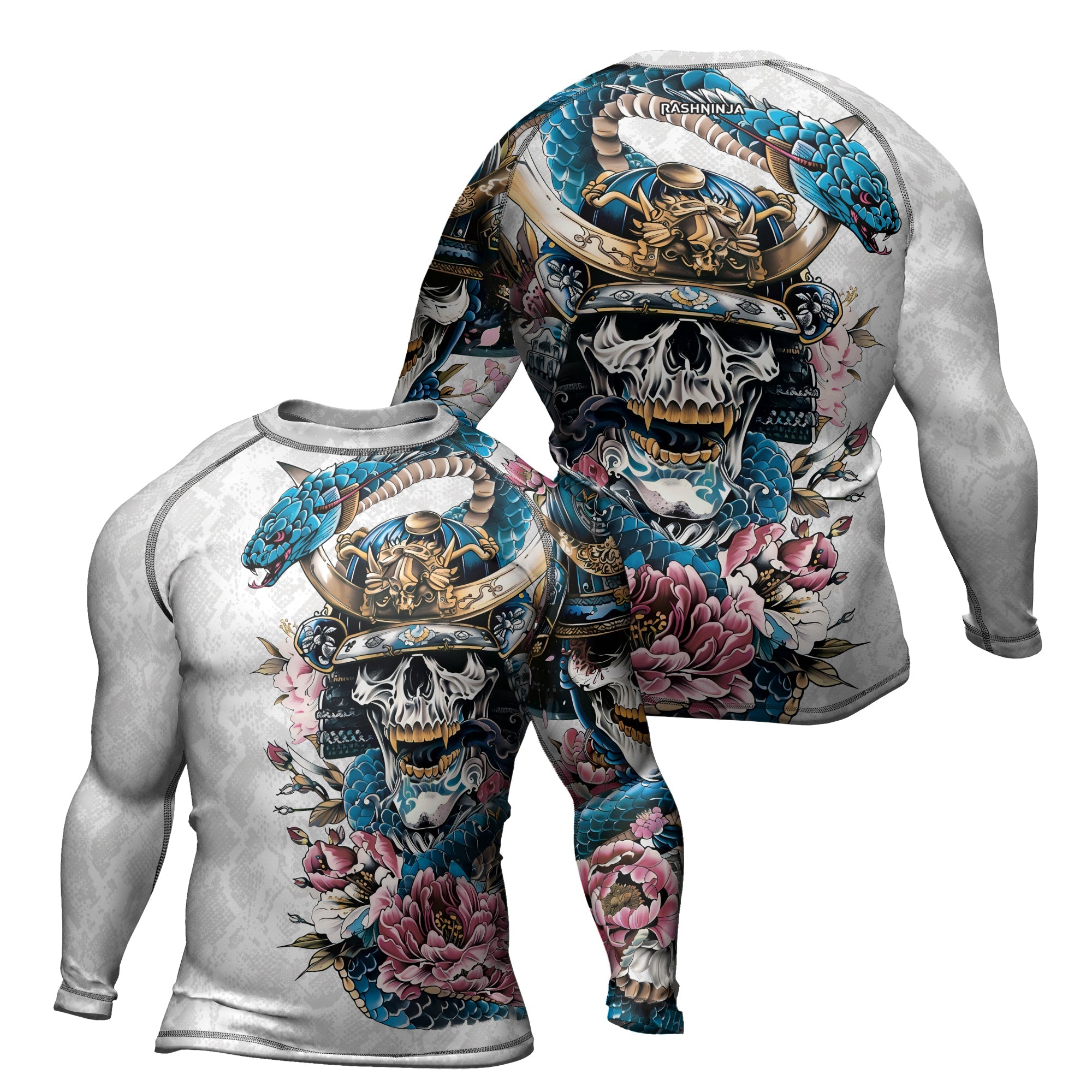 Rashninja Snake Samurai Spirit Men's Long Sleeve Rash Guard