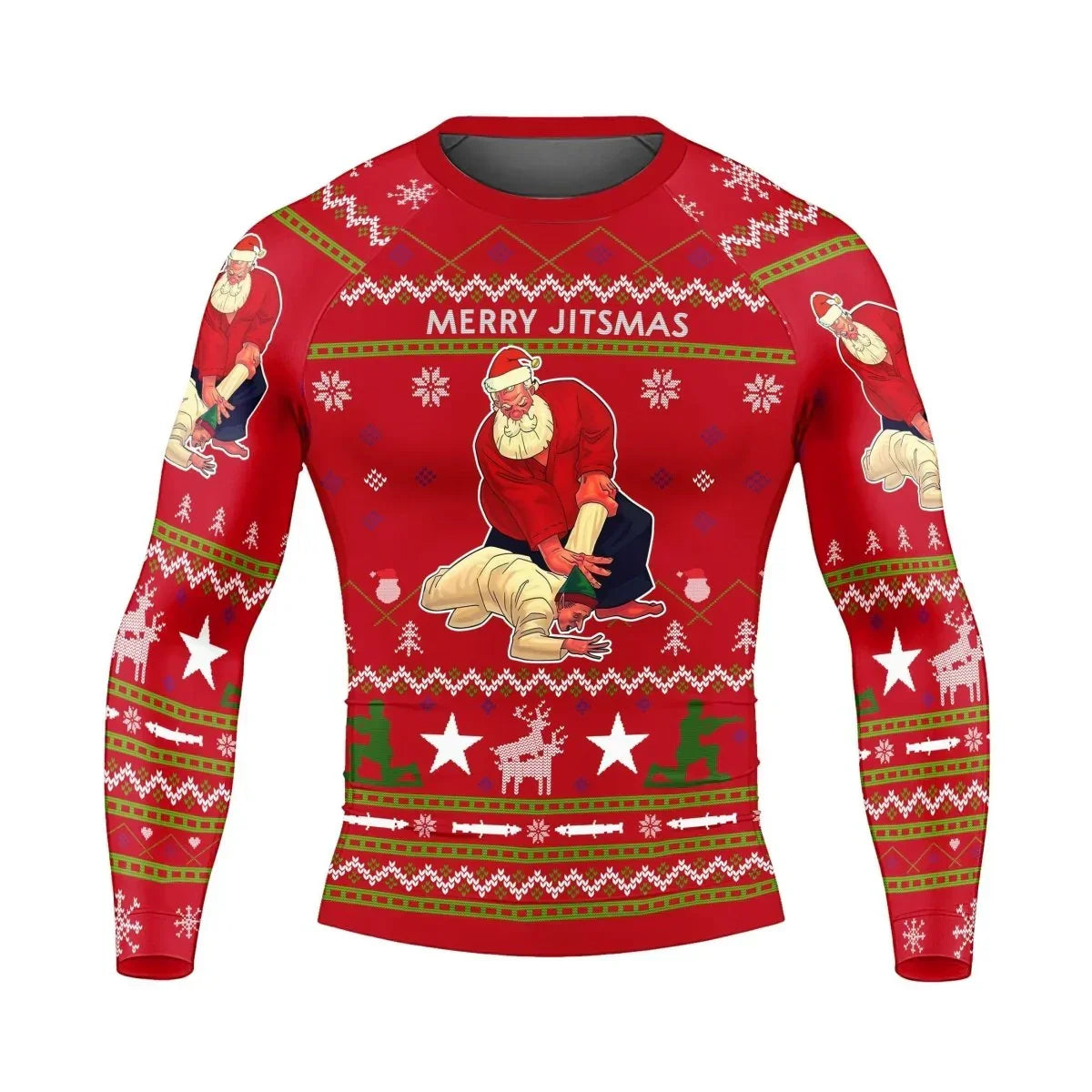 Santa Merry Jitsmas Long Sleeve Rash Guard
