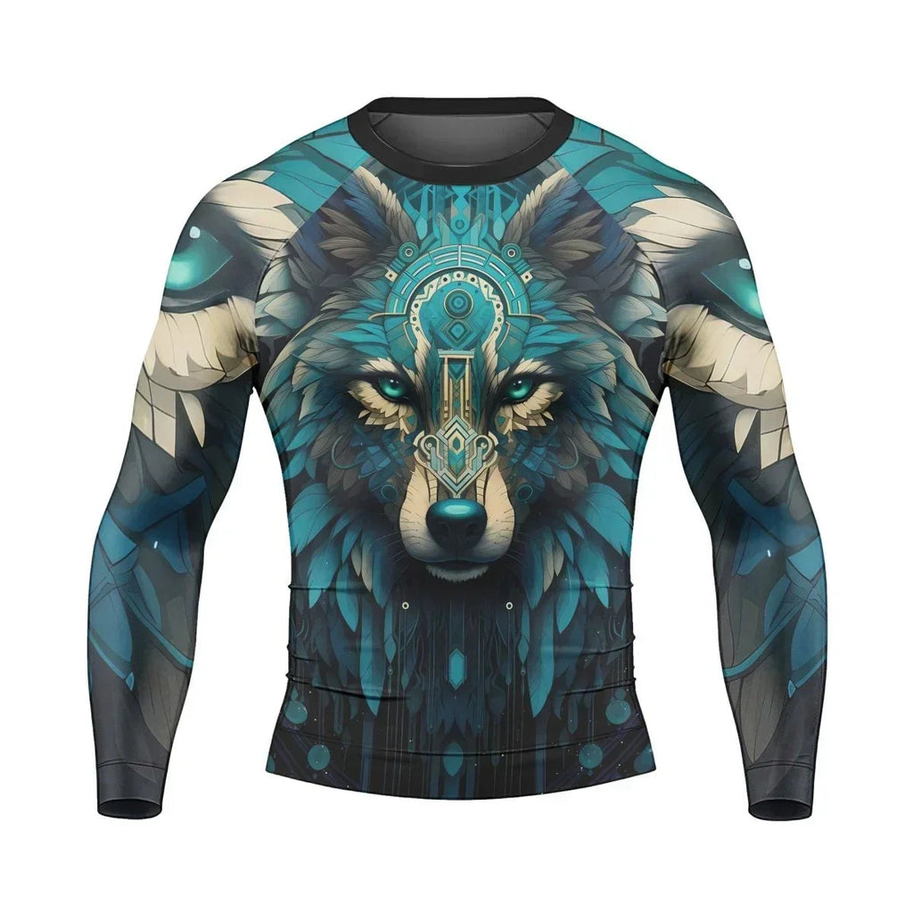 Wolf Tribal Men's Long Sleeve Rash Guard