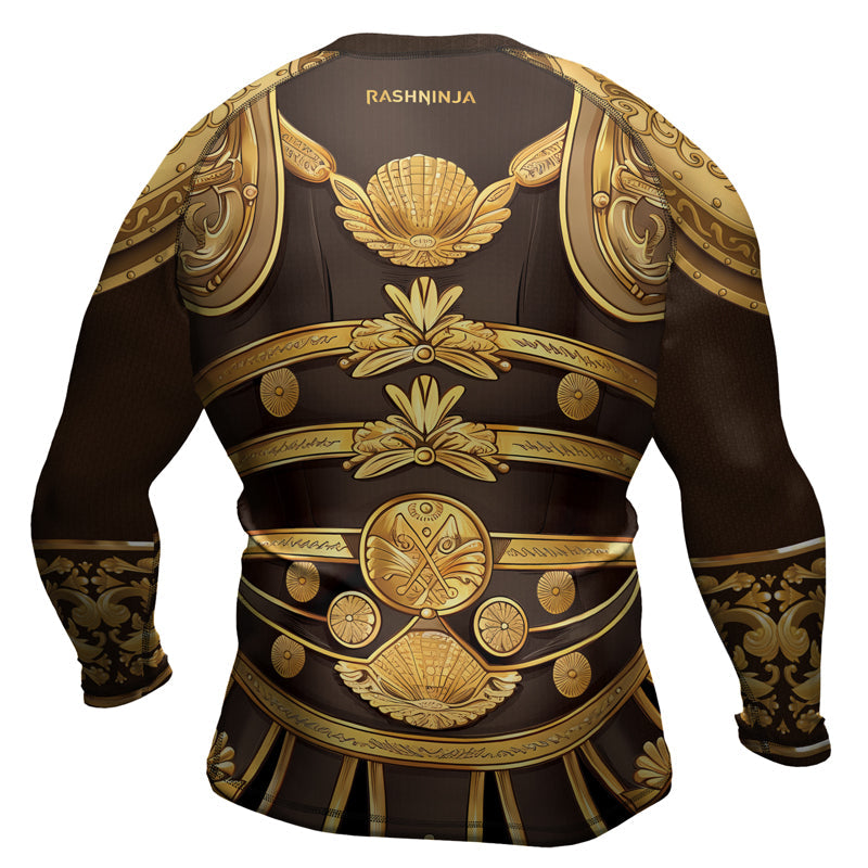 Rashninja Spartan Golden Armor Men's Long Sleeve Rash Guard