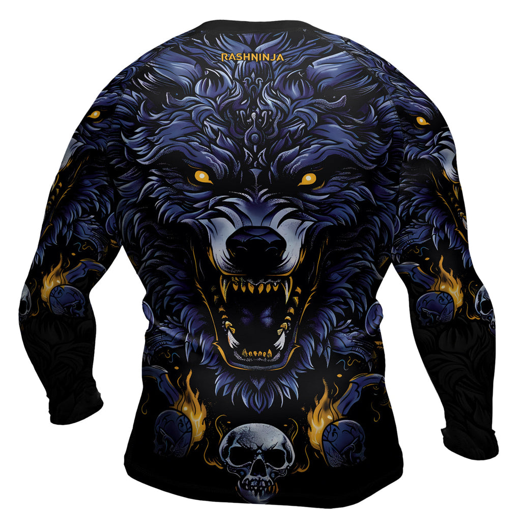 Rashninja Wolf Snow Hunt Men's Long Sleeve Rash Guard