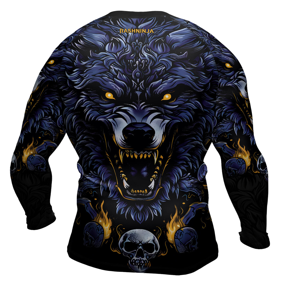 Rashninja Wolf Snow Hunt Men's Long Sleeve Rash Guard