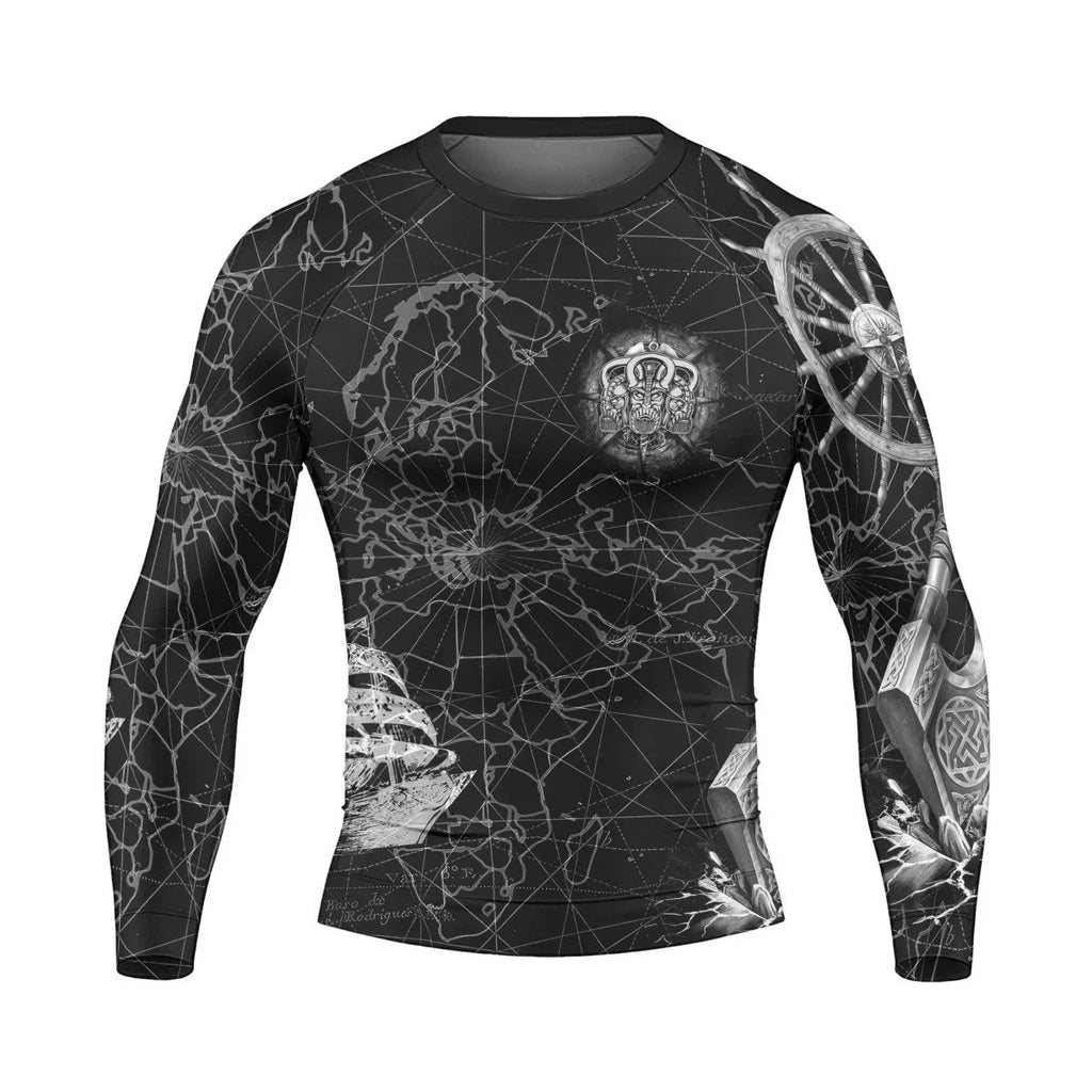 Viking Pirate Ship Long Sleeve Rash Guard