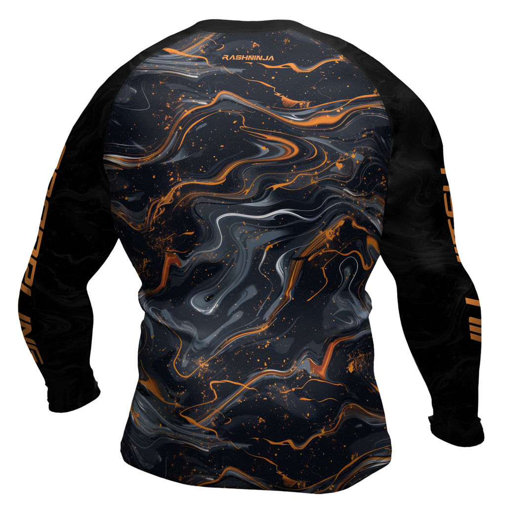 Rashninja Cyber Storm Marble Men's Long Sleeve Rash Guard