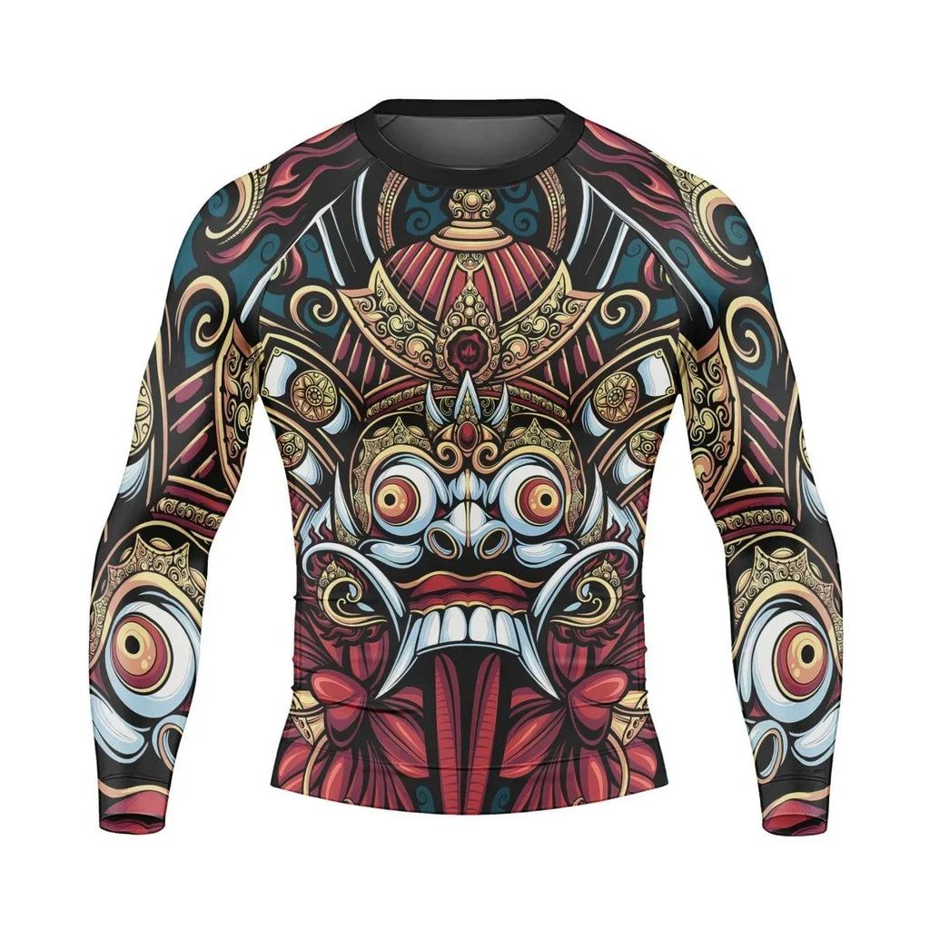 Japanese Weird Samurai Helmet Long Sleeve Rash Guard