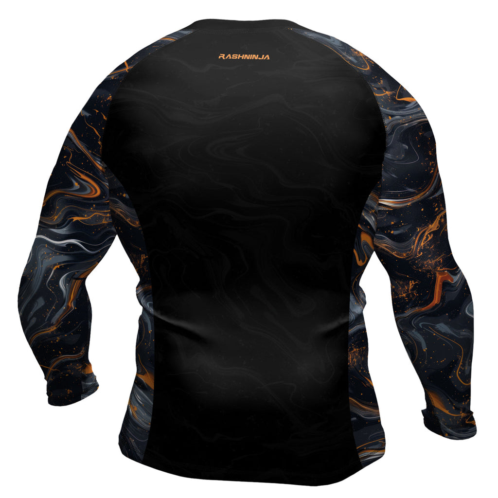 Rashninja Cyber Storm Marble Men's Long Sleeve Rash Guard