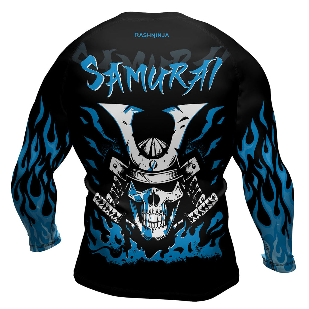 Rashninja Samurai Skull Blaze Men's Long Sleeve Rash Guard