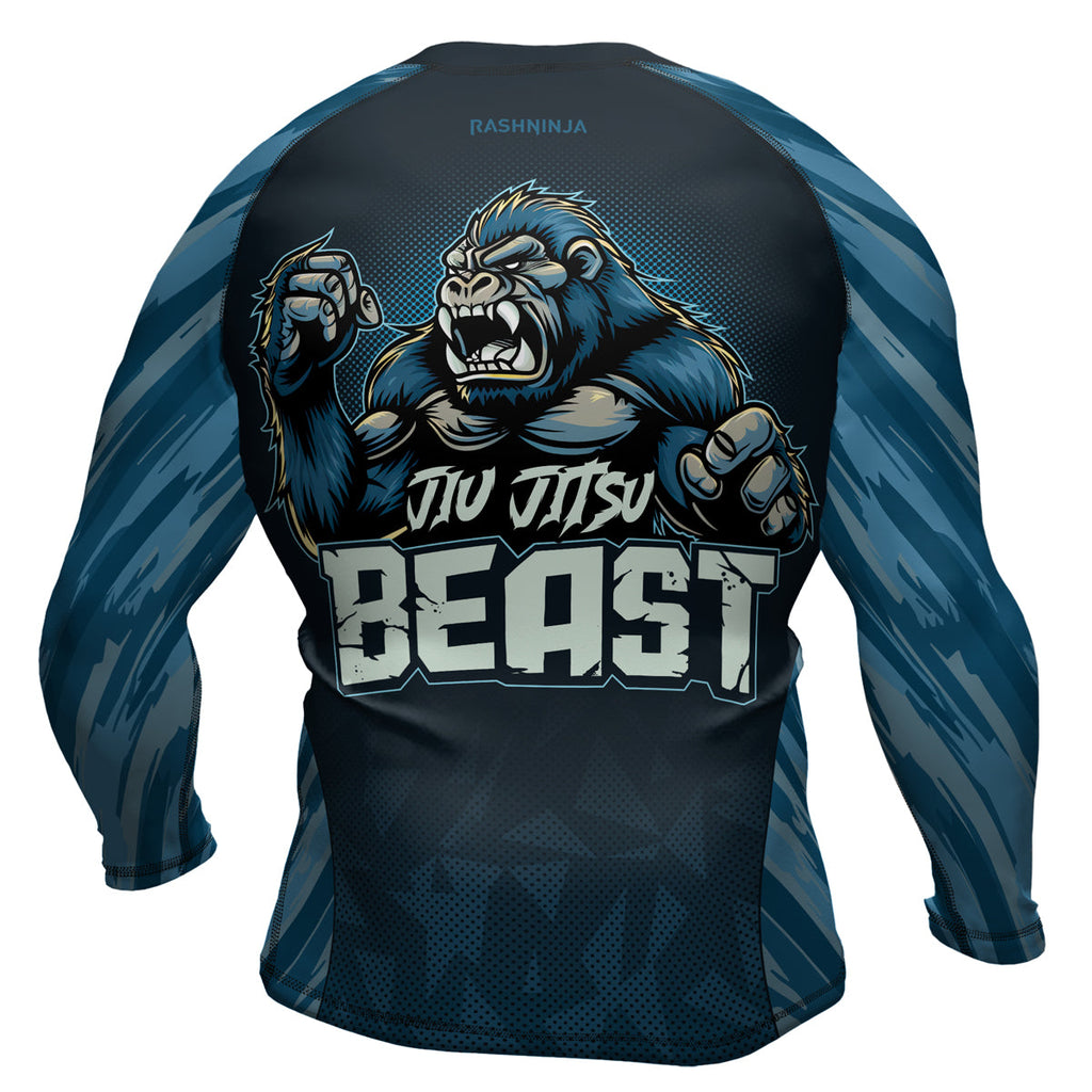 Rashninja Gorilla Blue Titan Men's Long Sleeve Rash Guard