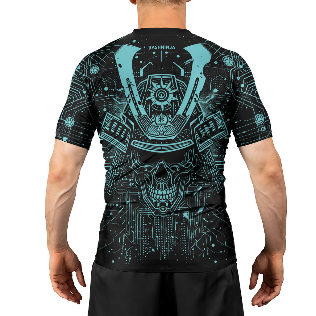 Rashninja Cyber Neon Matrix Men's Short Sleeve Rash Guard