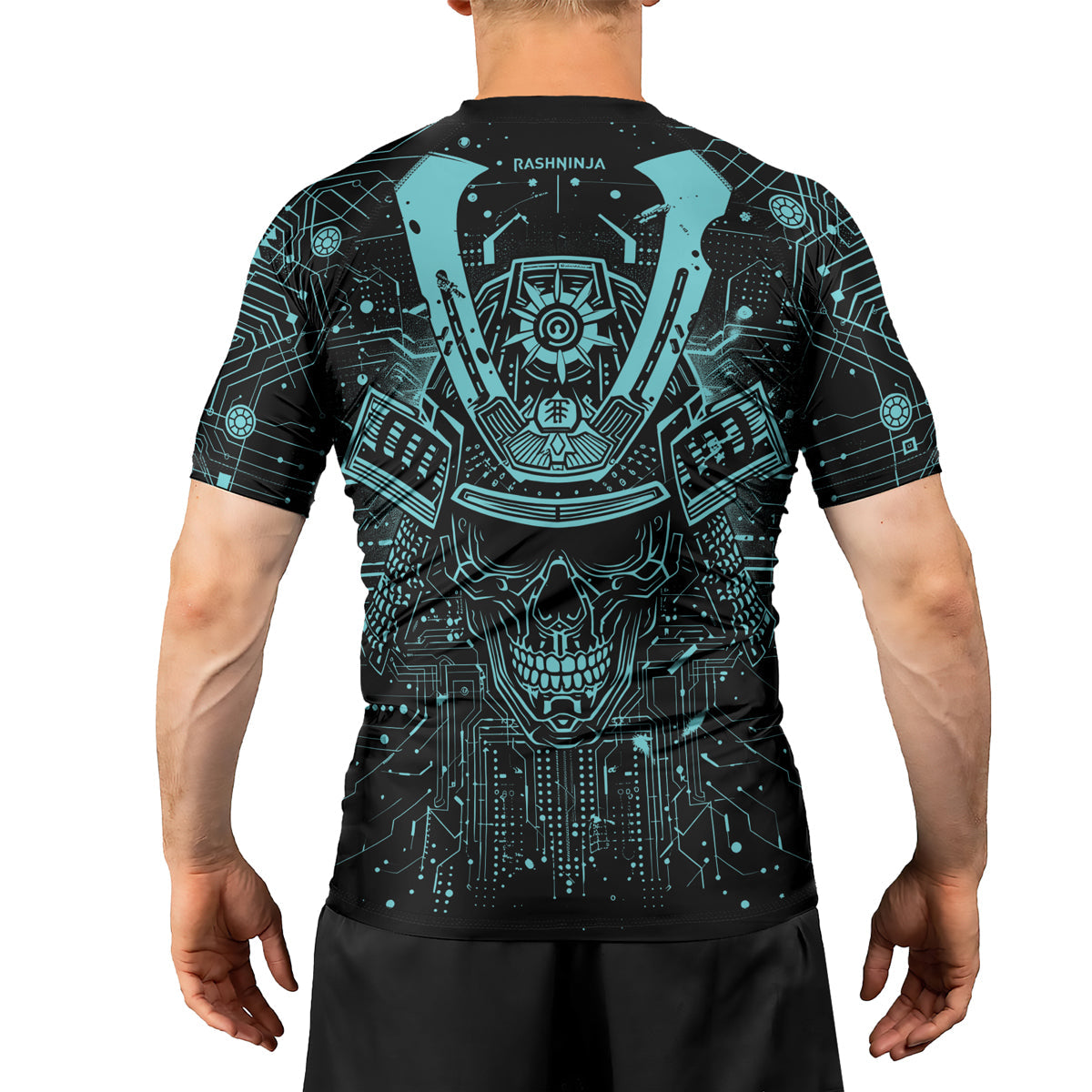 Rashninja Cyber Neon Matrix Men's Short Sleeve Rash Guard