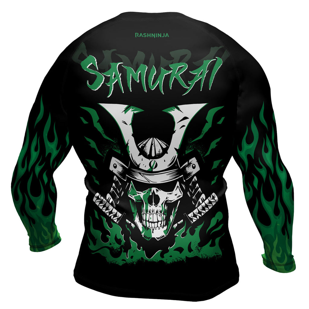 Rashninja Samurai Skull Blaze Men's Long Sleeve Rash Guard