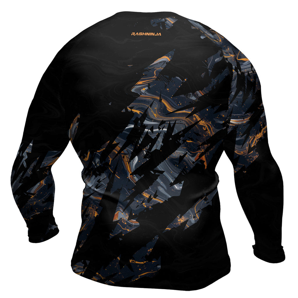 Rashninja Cyber Storm Marble Men's Long Sleeve Rash Guard