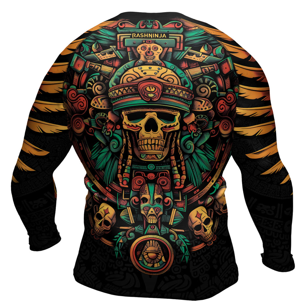 Rashninja Aztec Fire Dance Men's Long Sleeve Rash Guard