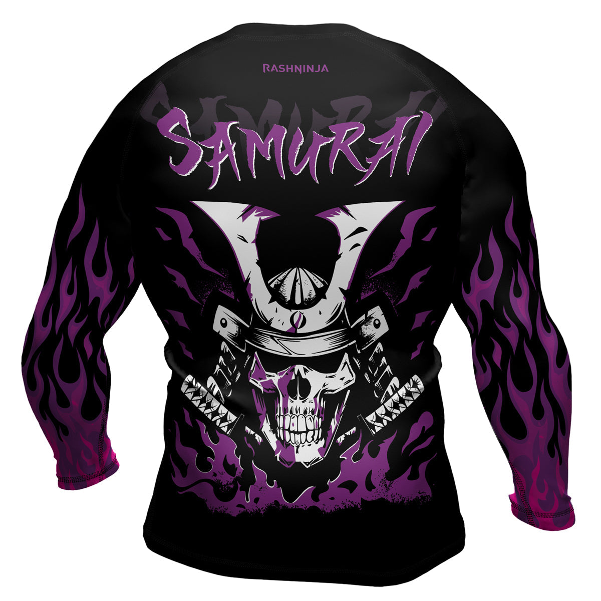 Rashninja Samurai Skull Blaze Men's Long Sleeve Rash Guard