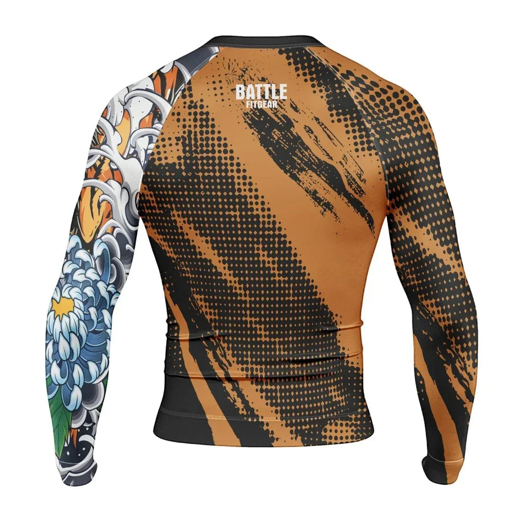 Flower Tiger Long Sleeve Rash Guard